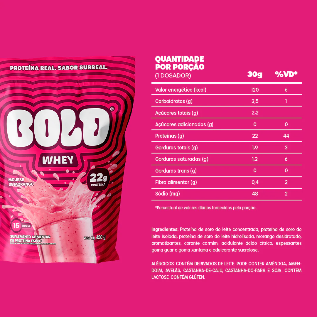 BOLD WHEY MOUSSE DE MORANGO (450g) - Image 4