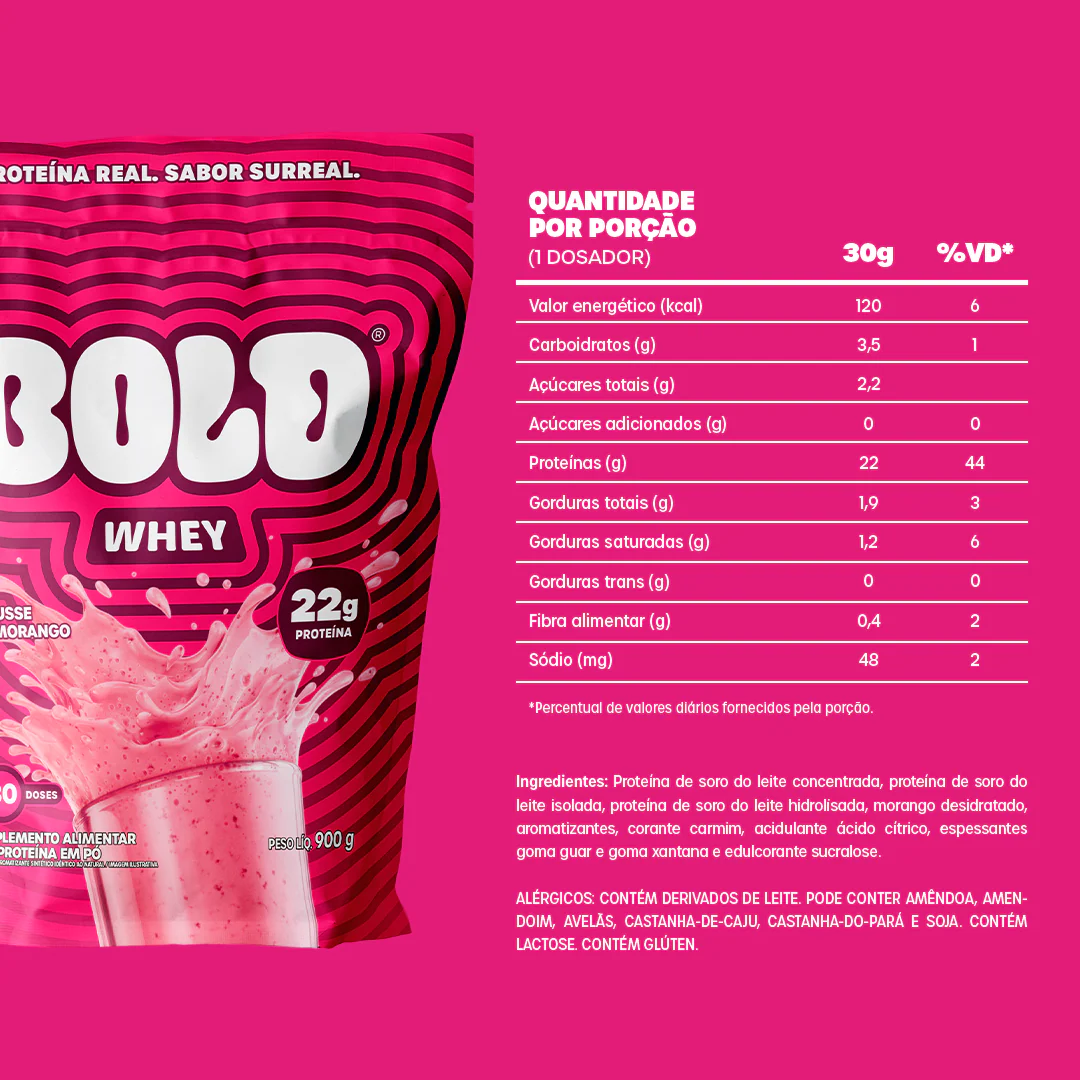 BOLD WHEY MOUSSE DE MORANGO (900g) - Image 4